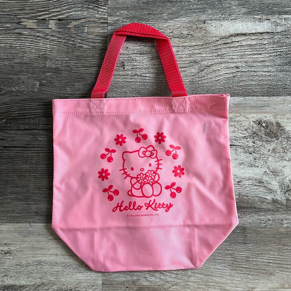 Vintage Y2K 2002 Bubblegum Pink Red Hello Kitty Original Sanrio Mini‎ Tote Bag